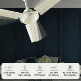 Luker NANO XL BLDC RMT Ceiling Fan | 1200 mm | White