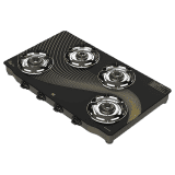 Butterfly Renz Glass Top Gas Stove | 4 Burner | Black