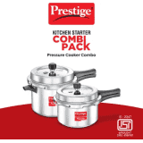 Prestige Popular Svachh | Combi Pack of 2 Controls Spillage-Deep Lid | 5 L, 3 L | Aluminium