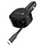 Portronics Car Power Flexo | 60W | 18W USB Type A | 30W Type C | 30W Retractable Type C Cable | POR 1877