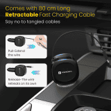 Portronics Car Power Flexo | 60W | 18W USB Type A | 30W Type C | 30W Retractable Type C Cable | POR 1877