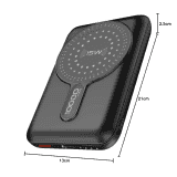 Promate Wireless Power Bank | 20W USB-C PD | 15W Magsafe | PowerMag-10Pro | Black | 10000mAh