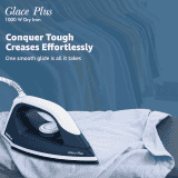 Havells Glace Plus Dry Iron | 1000 Watts | Stainless Steel | Blue