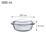Iveo Borosilicate Glass Casserole | IVBMCAS1000RD
