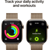 Apple Watch Series 11 | GPS + Cellular | 42mm | Gold Titanium Case Gold Milanese Loop | MF8Y4HN/A
