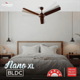 Luker Nano XL 1200mm BLDC Ceiling Fans | 5 star Rated Energy Efficient | Brown