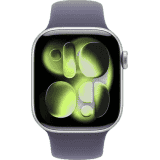 Apple Watch Series 11 | GPS | 46mm | Silver Aluminium Case Purple Fog Sport Band | S/M | Purple Fog Strap | MEV94HN/A