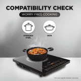Preethi Induction Cooktop | 2100 W | Crystal Glass | Black | IC125