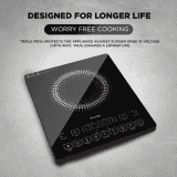 Preethi Induction Cooktop | 2100 W | Crystal Glass | Black | IC125
