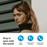 Sennheiser ACCENTUM Open True Wireless Earbuds | Smart Touch Controls | Black