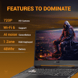 Asus TUF A15 Gaming Laptop | AMD Ryzen 7 Hexa Core 7445HS | 16 GB | 512 GB SSD | NVIDIA GeForce RTX 3050 | Graphite Black | FA506NCG-HN200WS