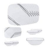 Corelle Square Simple Lines Dinner Set | 21 Pc