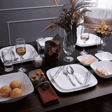 Corelle Square Simple Lines Dinner Set | 21 Pc