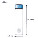Iveo Borosilicate Glass Bottle | 600 ml | Blue