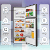 Haier Vogue Frost Free Double Door Refrigerator | 328L | Rose Blue Glass | 3 Star | HRF-3783RBG-P