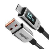 Salpido USB Type A to Type C Fast Charging Data Cable | 60W | High-Speed Data Transfer | Black | SDC-70A