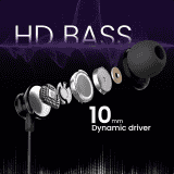 Salpido E14 Type C Wired Stereo Earphones | 10mm | Black