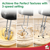 Wonderchef Essenza Hand Mixer | 3 Variable Speed Settings | 300W | Black