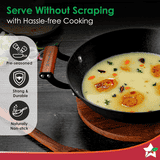 Wonderchef Ferro Cast Iron Kadhai | 28cm | Acacia Wooden Handles