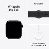 Apple Watch Series 11 | GPS + Cellular | 42mm | S/M | Jet Black Aluminium Case with Black Sport Band | MF834HN/A