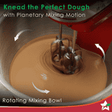 Wonderchef Crimson Revo Stand Mixer | 5 Speed Settings | Rotating Head Technology | 4.5L Stainless Steel Bowl | 300 Watt | Red