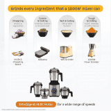 Atomberg Zenova Mixer Grinder | 550W | 4 Jars | Sand Gray