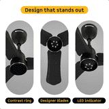 Atomberg Renesa Halo Smart BLDC Ceiling Fan | 600mm | Midnight Black