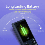 HMD 102 4G Phone | Type C Fast Charging | Rear Camera | Dark Blue