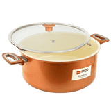Impex Ceramic Biryani Pot | Induction Bottom | Glass Lid | 10 Litre