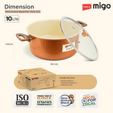 Impex Ceramic Biryani Pot | Induction Bottom | Glass Lid | 10 Litre