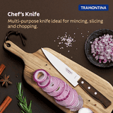 TRAMONTINA Tradicional Chef Knife | Stainless Steel Blade Professional Kitchen Knife | 15cm | WOOD