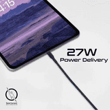 Promate 3Pcs High Tensile Strength USB-C to Lightning Cable Kit | 27W | Black