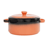 Vola Prisma Fine Porcelain Round Casserole with Lid | 12CM | Spicy Orange