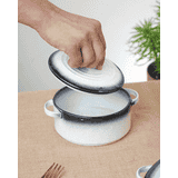 Vola Prisma Fine Porcelain Round Casserole Set with Lid | 12 cm | Ash Grey