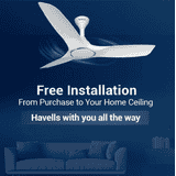 Havells Stealth Air BLDC Voice Ceiling Fan | 1200MM | Pearl White