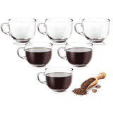 Treo Vigor Elect Glass Tea Mug | Set of 6 | 135 ml  | Transparent