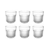 Treo by Milton Aurora Juice Tumbler I Premium Glass Set of 6 | 250 ml | Perfect for Home | Restaurants and Parties