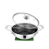 Prabha Tri-ply Hexa Cube Kadhai With Lid | 28 CM