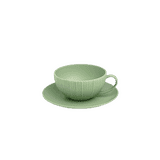 Vola Vogue Coupe Fine Porcelain Coupe set | Cup & Saucer | Set of 12 | Tea | Coffee | Moss