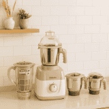Sujata MG03 Mixer Grinder  | 1000W | 4 Jars | White and Beige