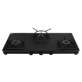 Faber Blossom Matt Glass Finish Cooktop | 3 Brass Burners-Jumbo, Medium & Small | Black