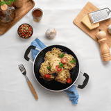 Milton Pro cook Granito Aluminium Kadhai | Soft Touch Bakelite Handles | 18 cm | Non-Induction | Deep Kadai