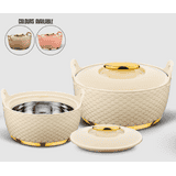 Asian Majestic Gold Insulated Casserole | 2500ML | Multicolor