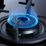 Elica Toughened Glass Top 3 Burner Automatic Hob | Black | RG FLEXI 360 LOTUS IND HD BRASS