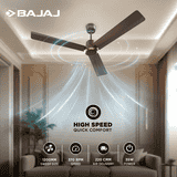 Bajaj Classico Sleek BLDC Ceiling Fan | 1200MM | 5 Star | High Energy Density Motor | Red Walnut