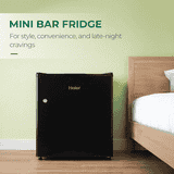 Haier Direct Cool Minibar Single Door Refrigerator | 50 L | 2 Star | Black | HRD-752KSA