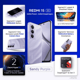Redmi 15 5G | 6GB | 128GB | Sandy Purple | NM1