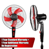 Castor IBELL Tornado 5 Leaf Pedestal Fan | 406 mm | Red and Black