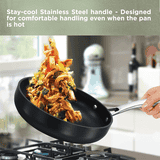 Hawkins Futura Pro Nonstick Frying Pan | 22 cm | Stainless Steel Lid | Black | PNF22S