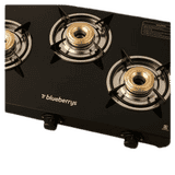 Blueberrys Glanza Glass Top Gas Stove | 3-Burner | Black